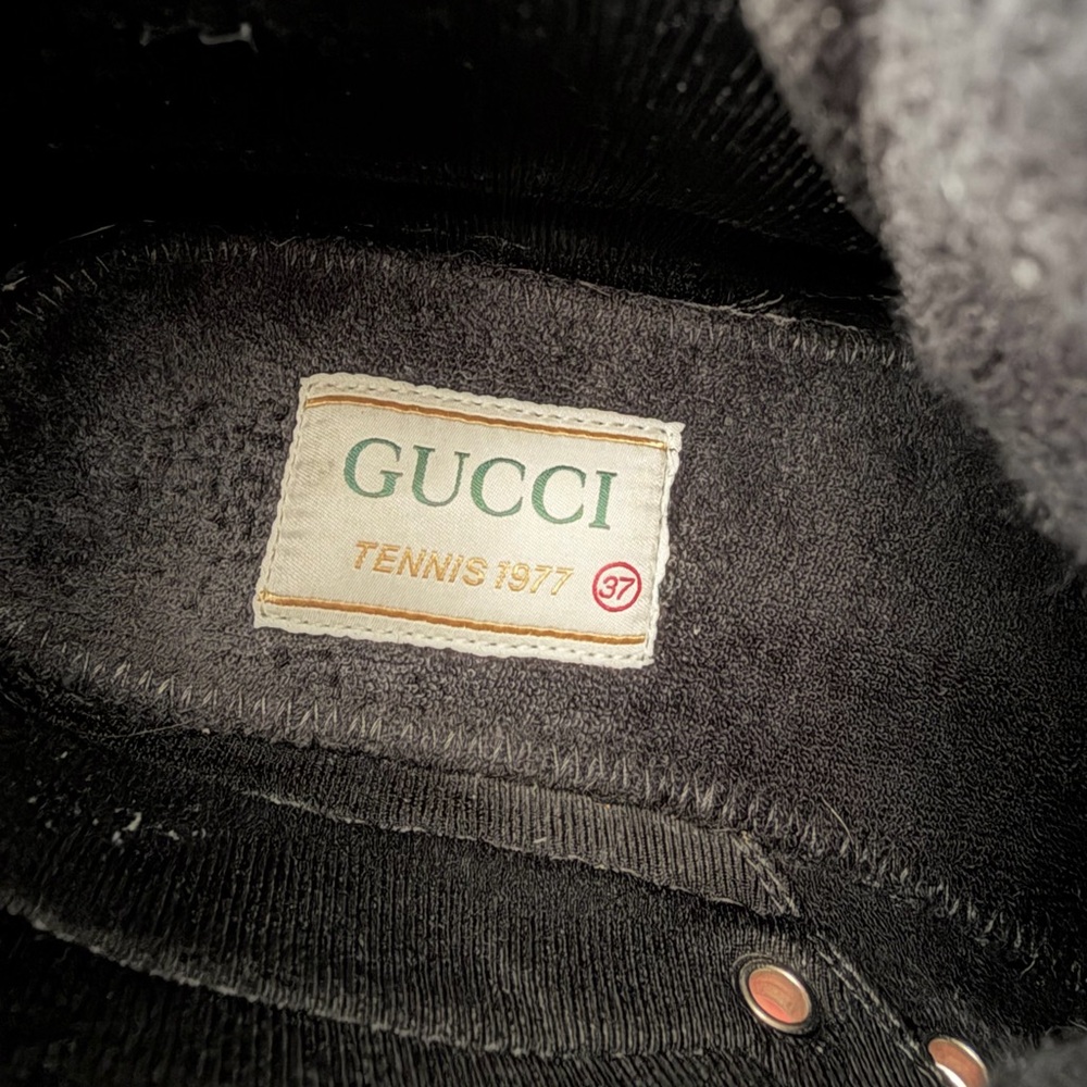 GUCCI | Tennis 1977 Off The Grid Black GG Eco Nylon Web High Top Sneakers EU 37 - Picture 13 of 13